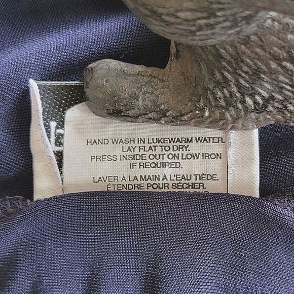 Vtg royal blue fine rib high rise wide leg pants - Picture 4 of 11